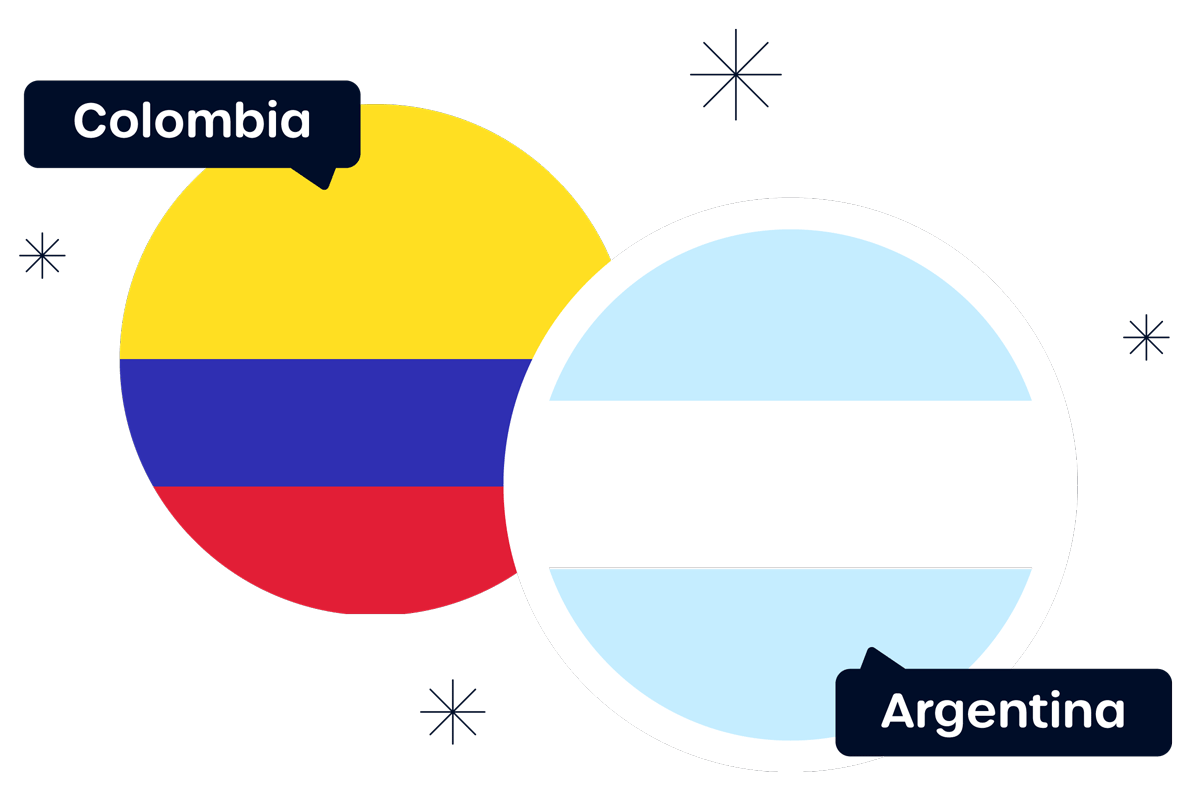 Colombia and Argentina